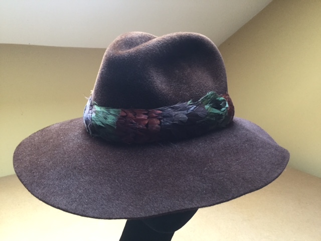 Brown Felt with Feathers